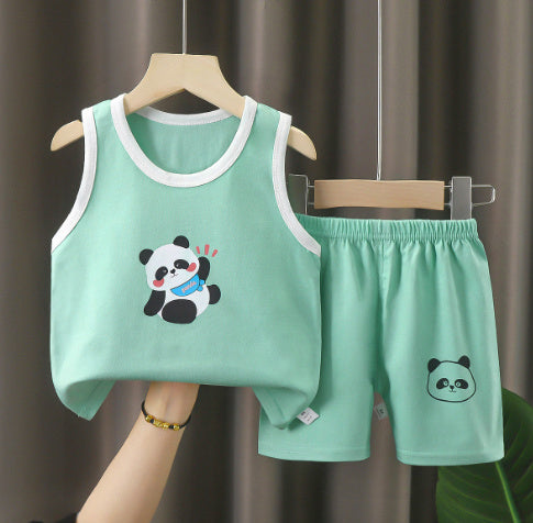 Little Panda Boys Cotton Summer Set – Lightweight Two-Piece Outfit for Toddlers and Kids