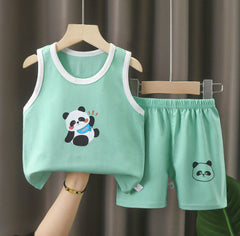 Little Panda Boys Cotton Summer Set – Lightweight Two-Piece Outfit for Toddlers and Kids