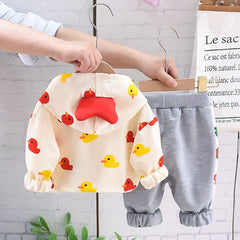 Little Quack Boys Hoodie Sweat Suit Set – Soft Cotton Two-Piece Outfit for Toddlers and Kids