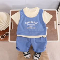 Little Stylist Boys Cotton Outfit Set – Comfortable Two-Piece Clothing for Toddlers and Kids