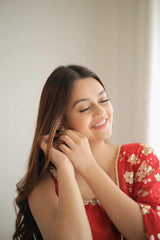 Manjula Maroon Georgette Anarkali Gown Suit Set with Sequin Dupatta