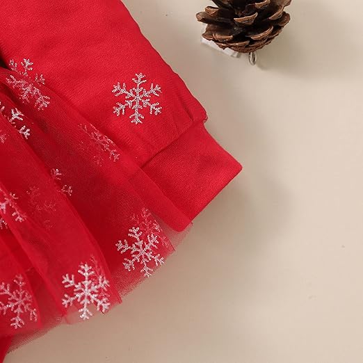 Merry Christmas Baby Girls Romper Dress with Bow – Festive Cotton Blend Outfit