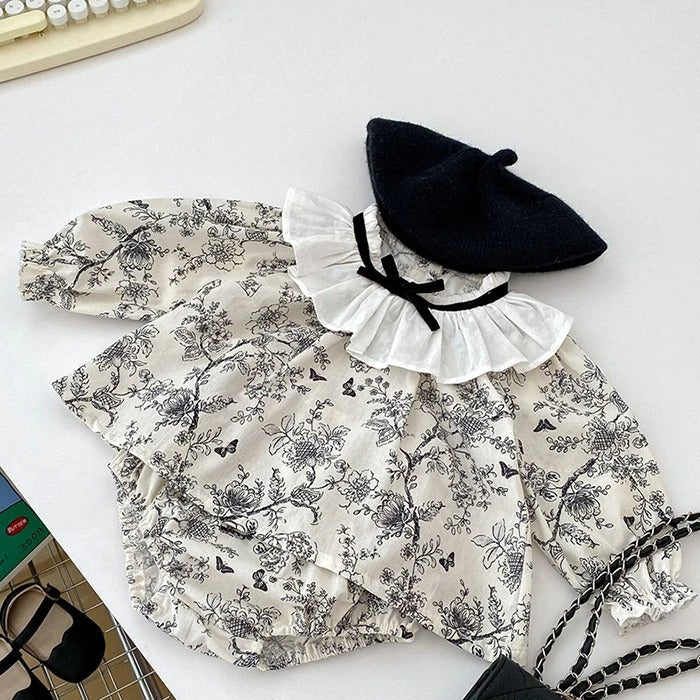 Mia Baby Girls Two-Piece Cotton Outfit – Lovely Top and Bottom Set for Infants and Toddlers