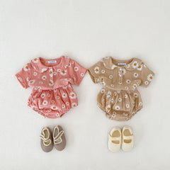 Minimalist Baby Top and Shorts Girls Set – Soft Cotton Summer Outfit