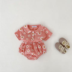 Minimalist Baby Top and Shorts Girls Set – Soft Cotton Summer Outfit