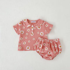 Minimalist Baby Top and Shorts Girls Set – Soft Cotton Summer Outfit