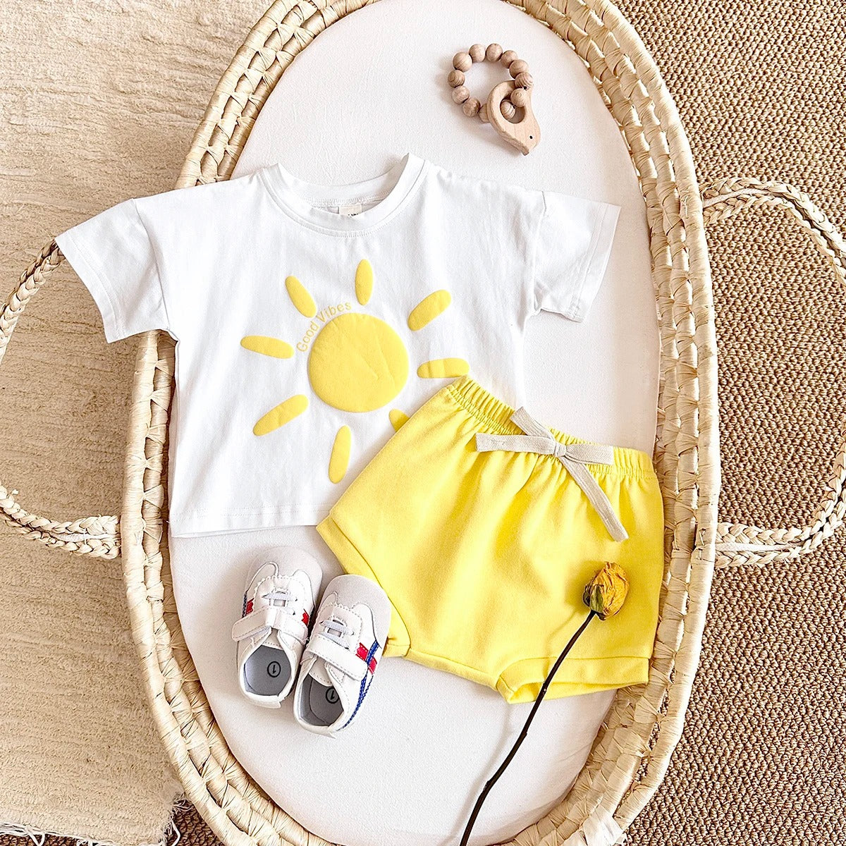 Miss Good Vibes Two-Piece Girls Set – Soft Cotton Casual Outfit