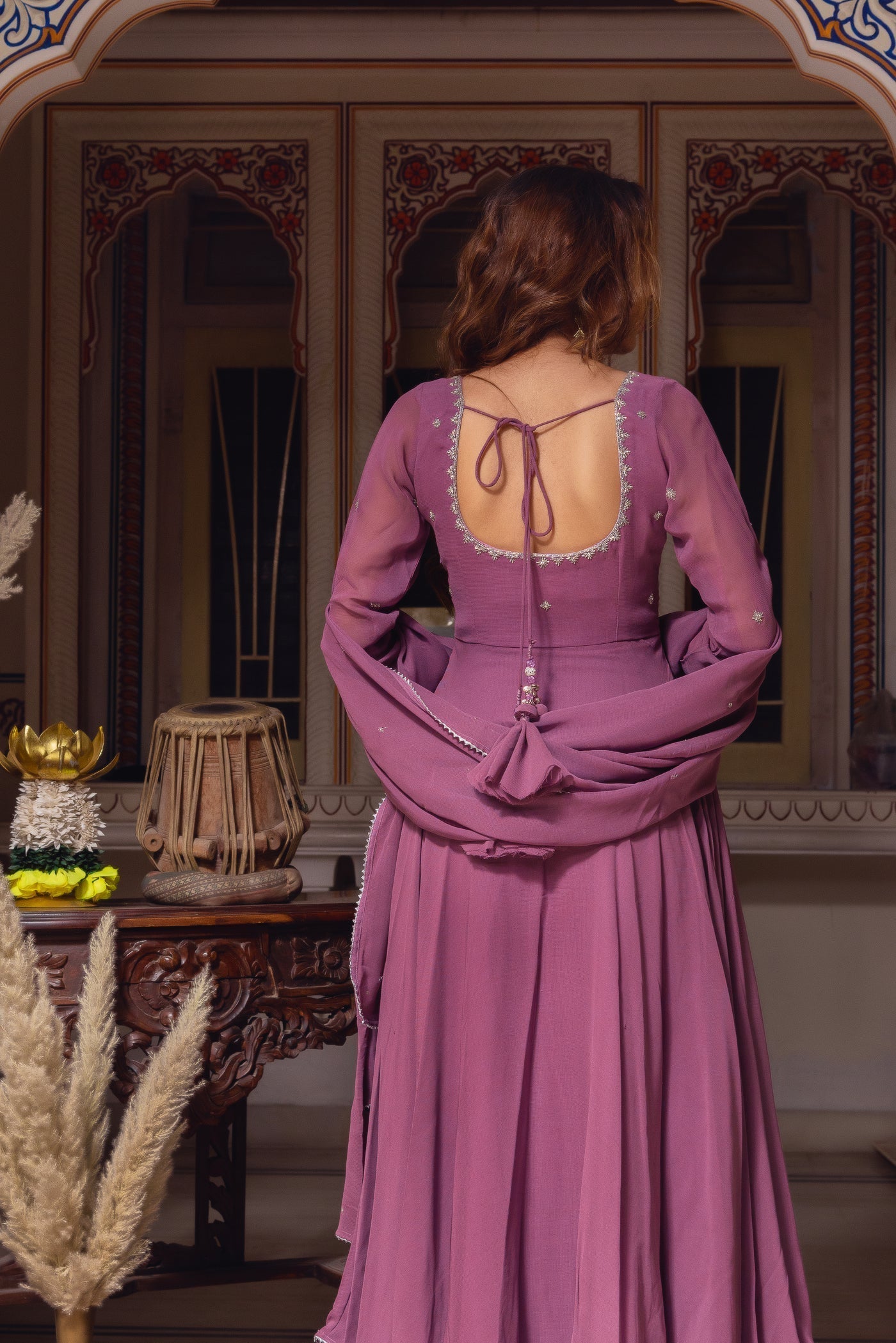 Elegant Faux Georgette Embroidered Anarkali Suit – Three-Piece Set