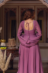 Elegant Faux Georgette Embroidered Anarkali Suit – Three-Piece Set