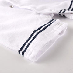 Navy Baby Girls and Boys Sailor Romper – Cotton Nautical Outfit for Infants