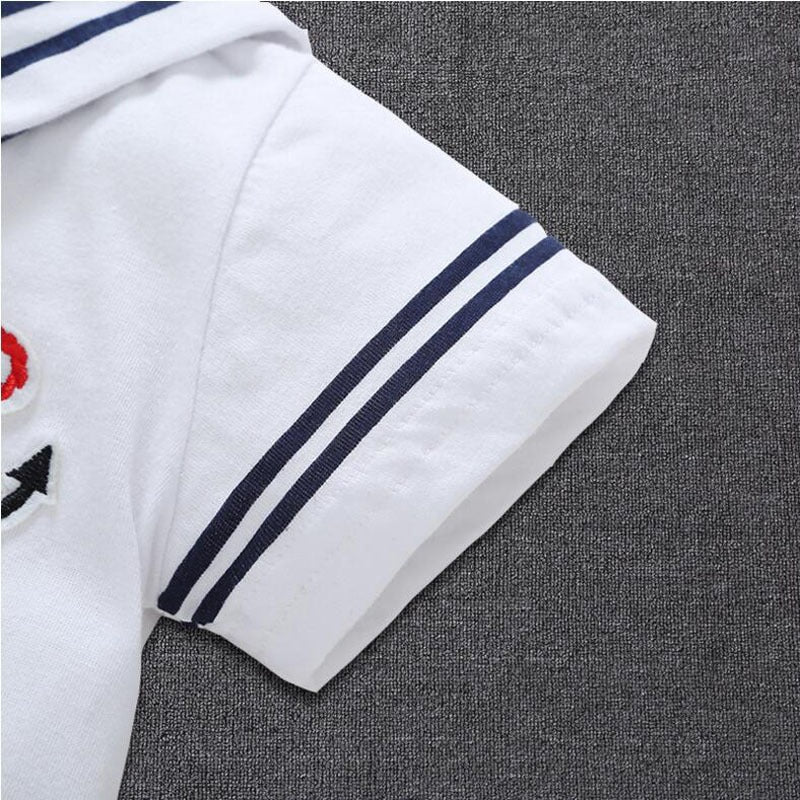 Navy Baby Girls and Boys Sailor Romper – Cotton Nautical Outfit for Infants