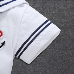 Navy Baby Girls and Boys Sailor Romper – Cotton Nautical Outfit for Infants