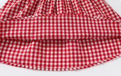 Baby Girls Checkered Strawberry Dress – Soft Cotton Party Outfit