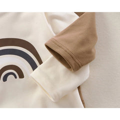 Nordic Rainbow Girls Top – Soft Cotton Blend Casual Long Sleeve Shirt