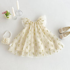 Baby Girls Sequin Party Dress – Soft Cotton Lined Princess Outfit