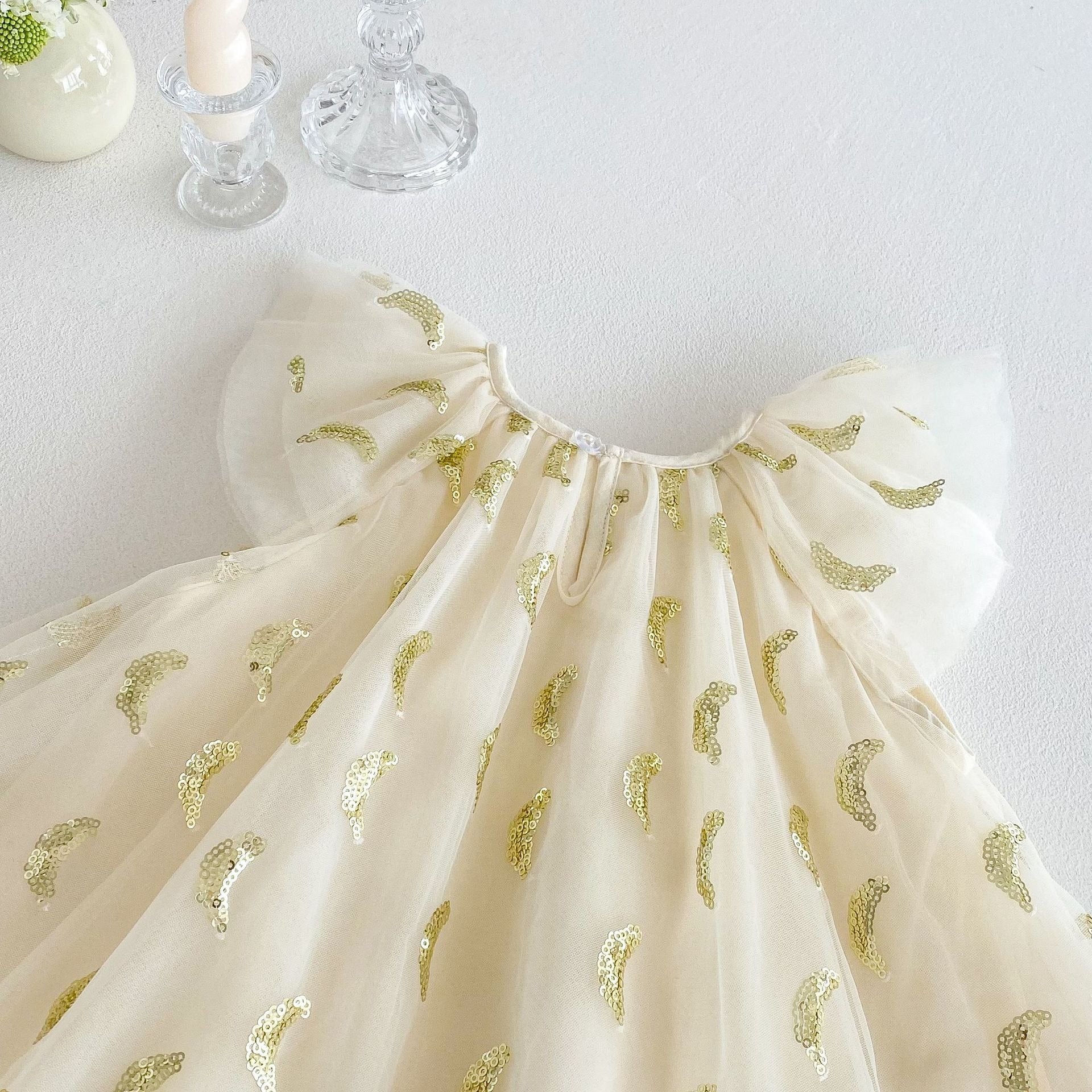 Baby Girls Sequin Party Dress – Soft Cotton Lined Princess Outfit