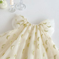 Baby Girls Sequin Party Dress – Soft Cotton Lined Princess Outfit