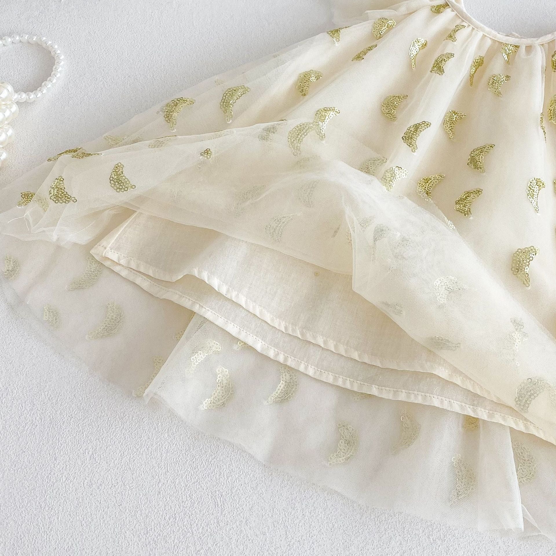 Baby Girls Sequin Party Dress – Soft Cotton Lined Princess Outfit