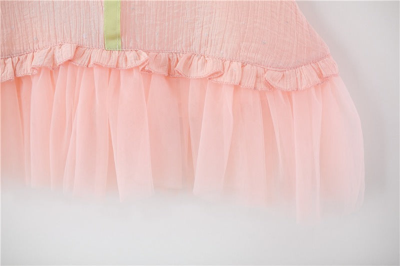Rose Bloom Frill Girls Dress with Hat – Cotton Liner Summer Outfit for Kids