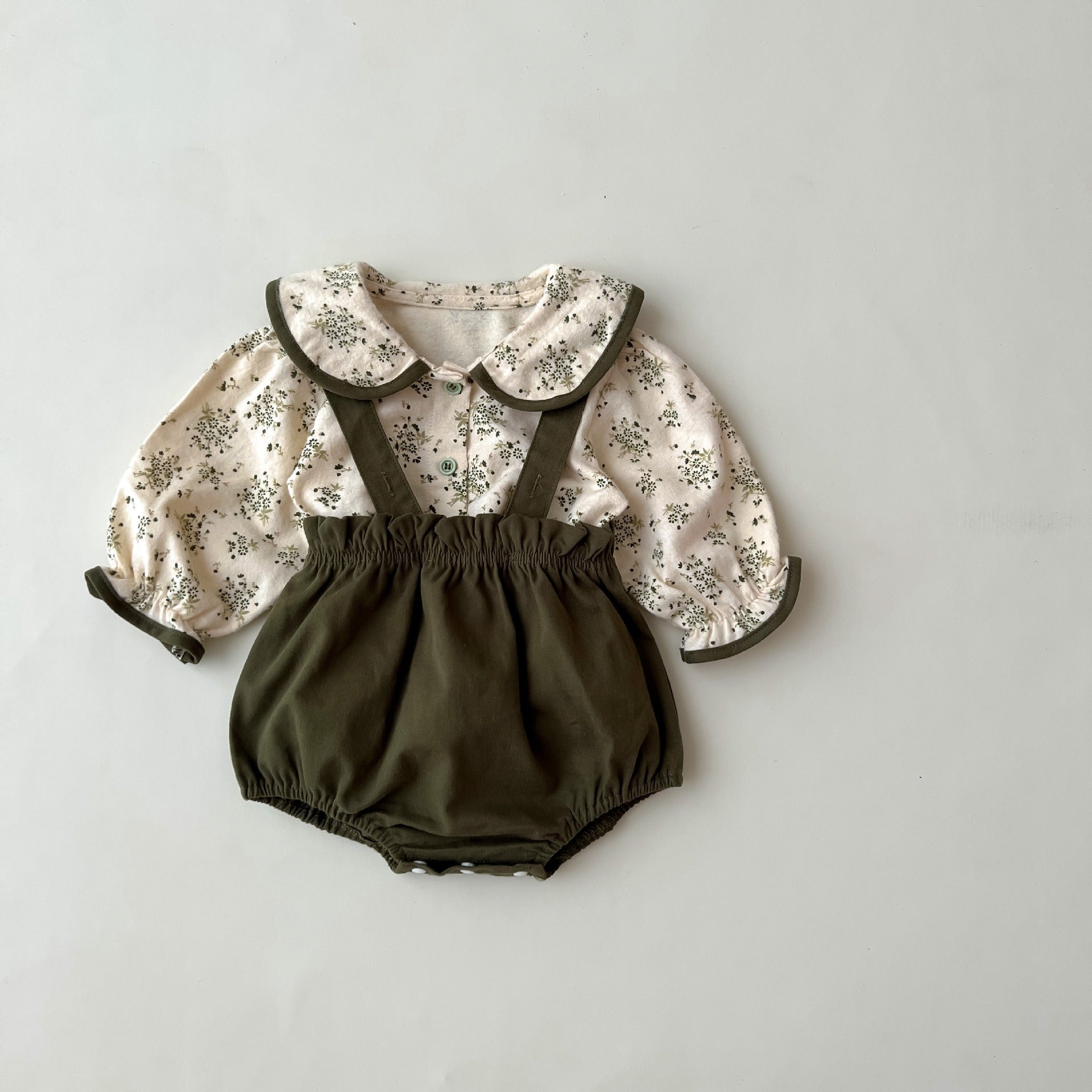 Bella Two-Piece Baby Girls Romper Set – Soft Cotton Outfit