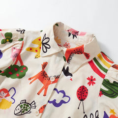 Graffiti Colourful Art Cotton Girls Dress – Fun Casual and Party Wear