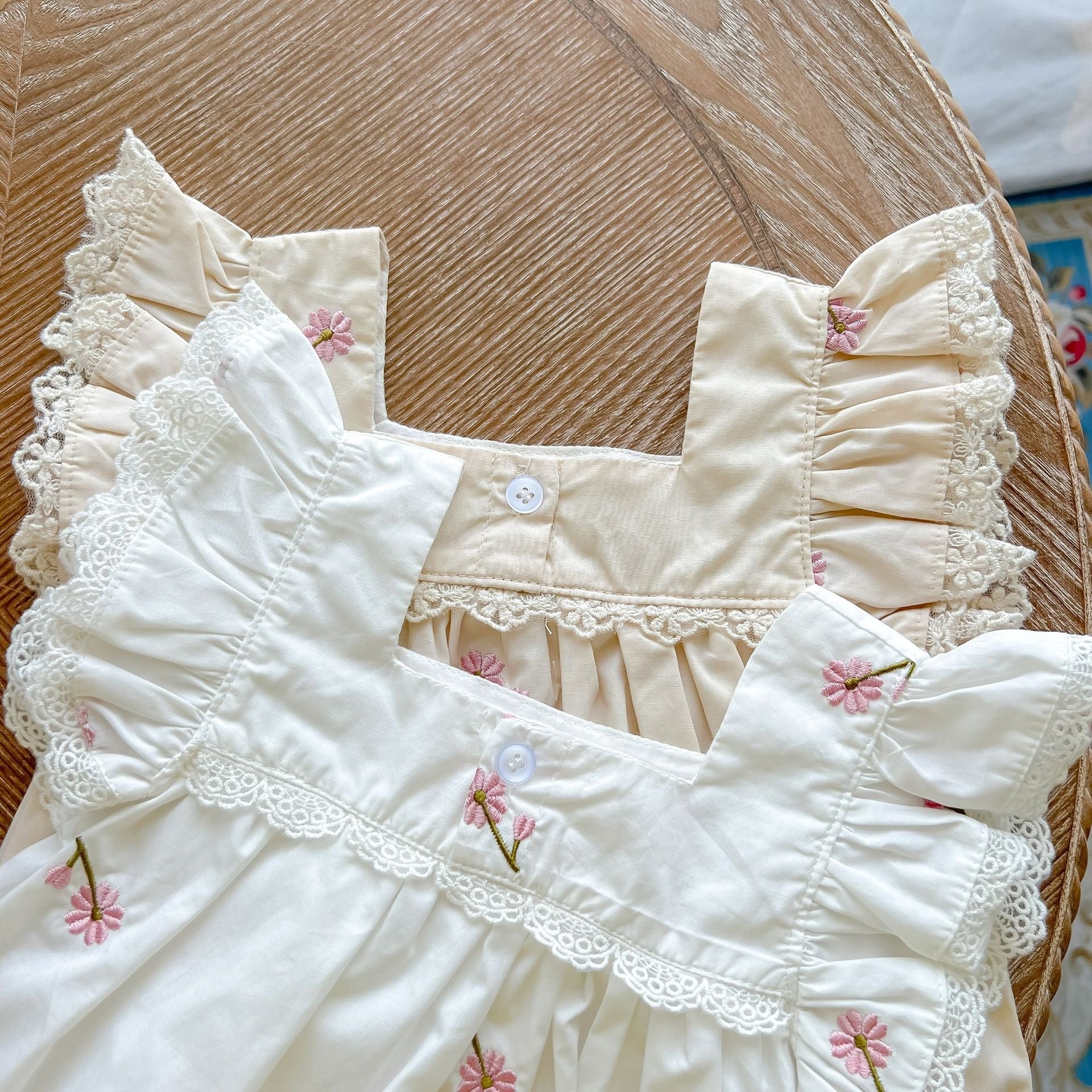 White Lace Baby Girl Romper – Soft Cotton Infant Outfit for Comfort and Style