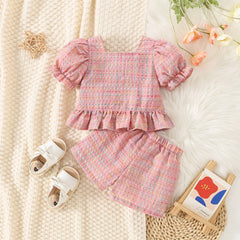 Belle Girls Pink Two-Piece Outfit – Cotton Summer Set