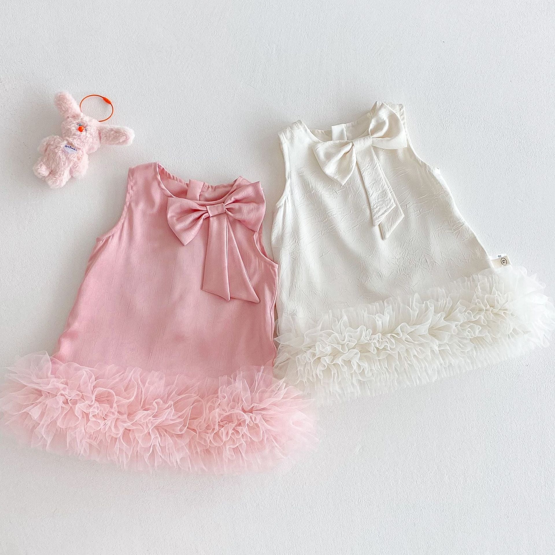 Grace Bow Girls Frill Party Dress – Elegant Cotton Blend