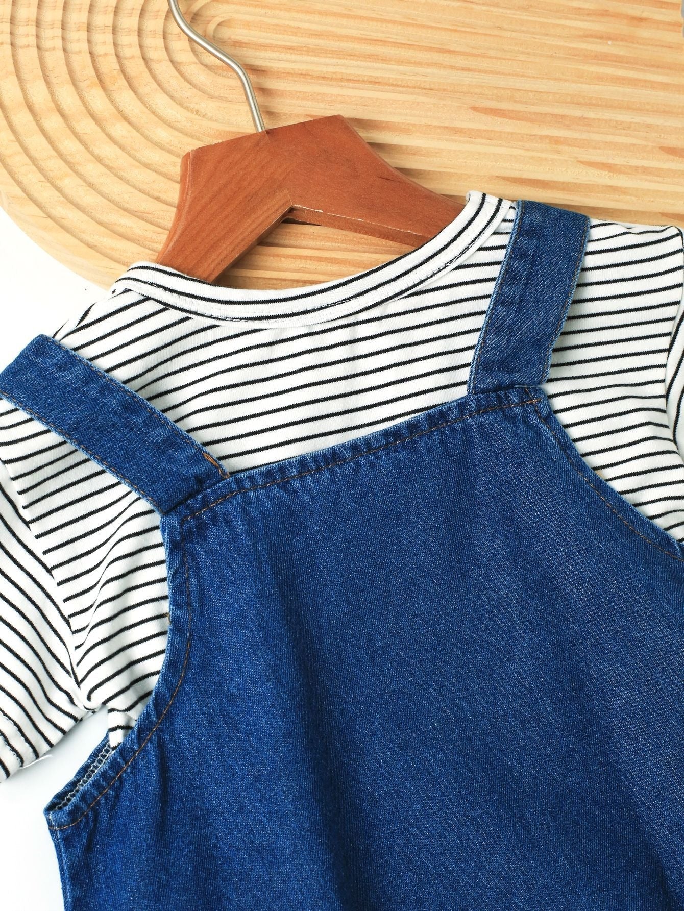 Denim Teddy Two-Piece Baby Boys and Girls Romper – Cute Infant Outfit