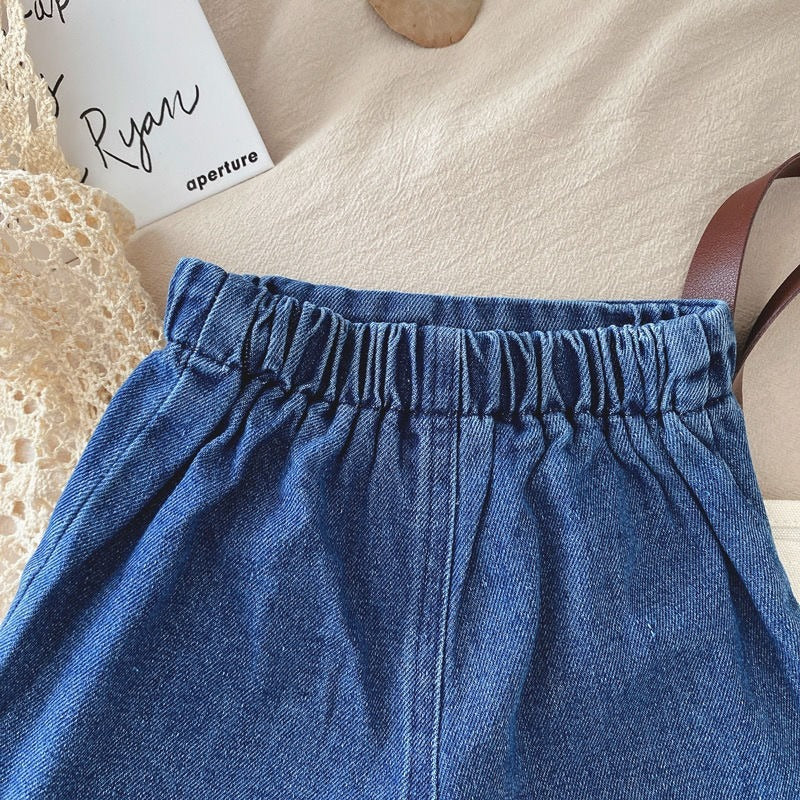 Ivory Love Baby Girls Top and Skorts Set – Cotton and Denim Two-Piece Outfit