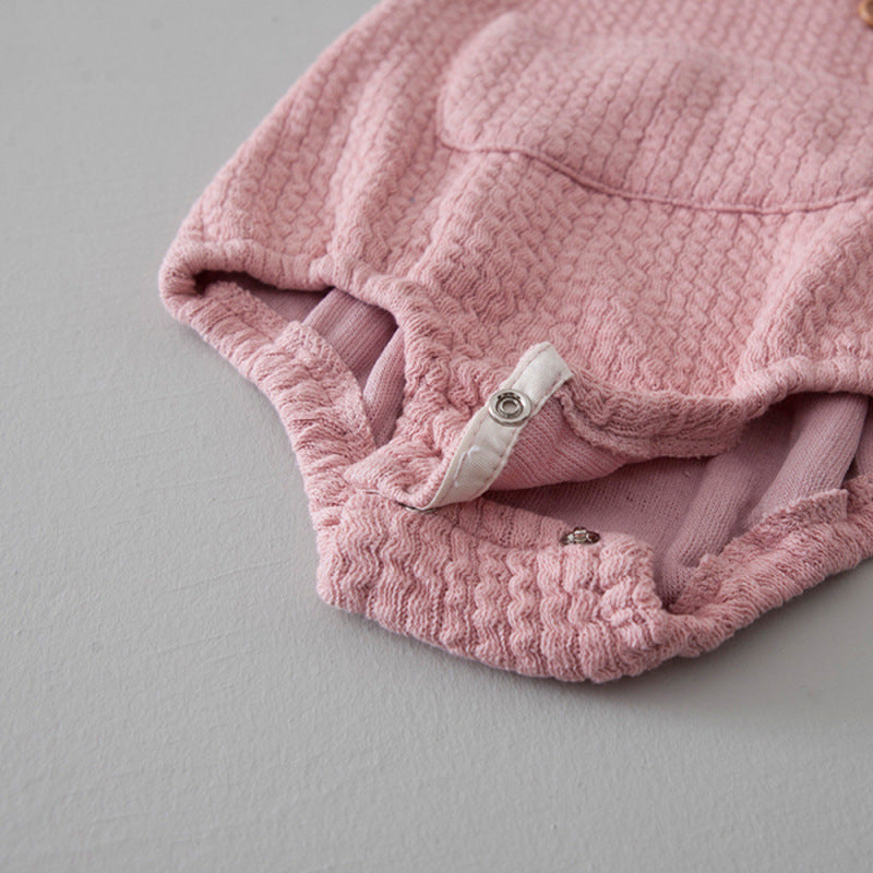 Sleeveless Baby Romper with Rabbit Hood – Cotton Blend, Soft & Adorable Infant Outfit