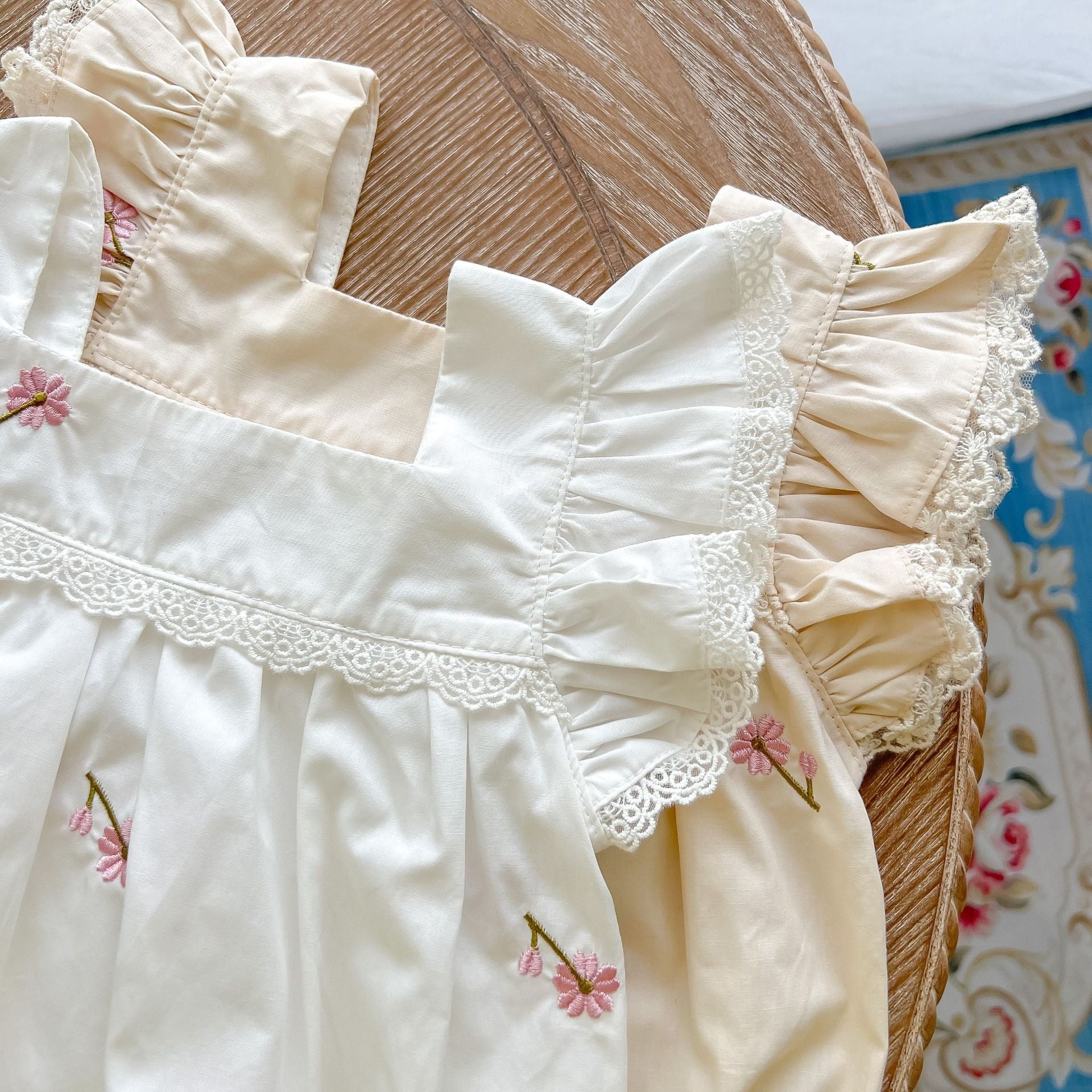 White Lace Baby Girl Romper – Soft Cotton Infant Outfit for Comfort and Style