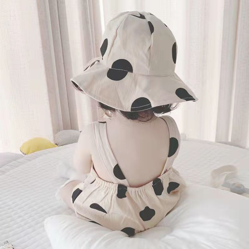 Polka Pop Baby Boys and Girls Jumpsuit with Hat – Soft Cotton Unisex Outfit