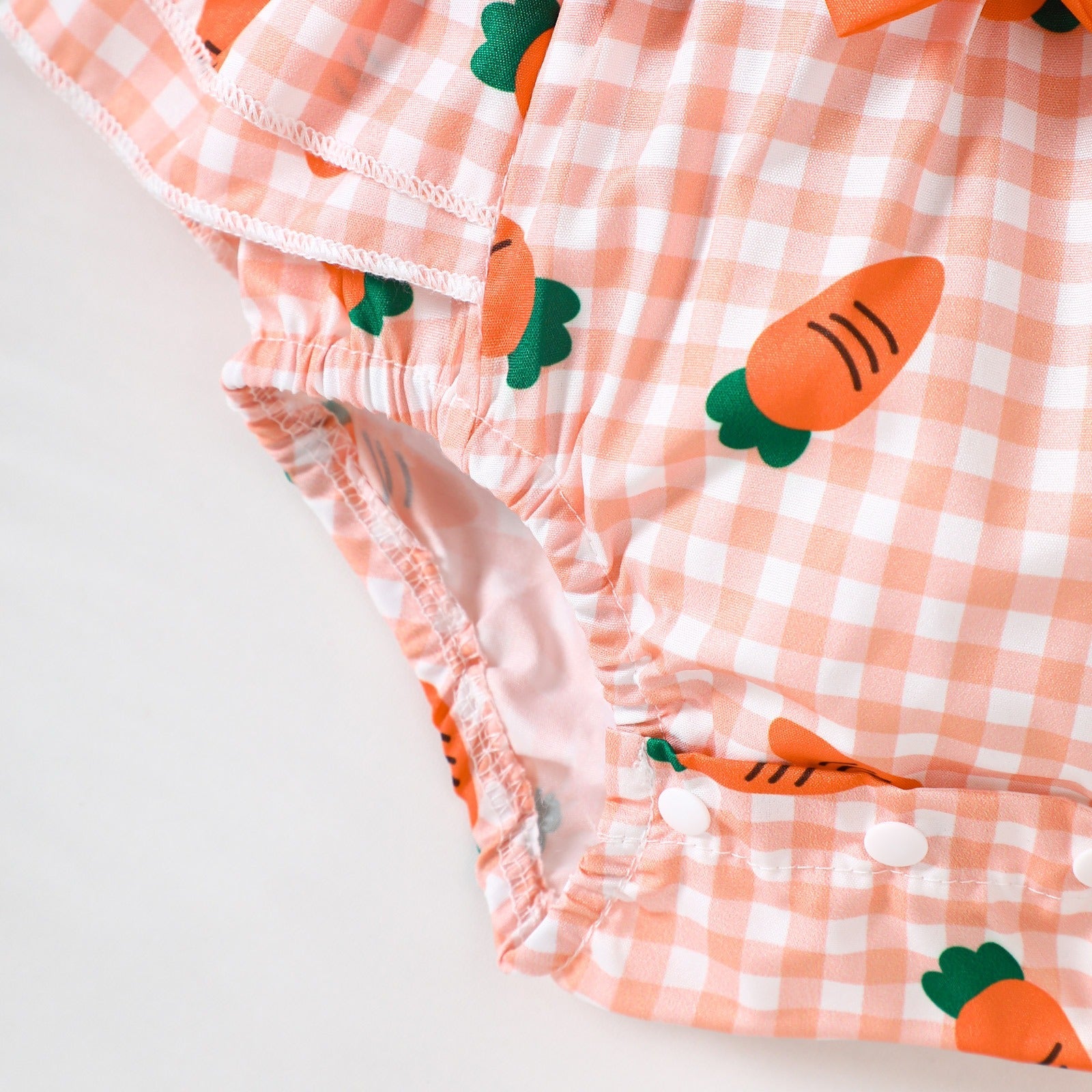 Kyra Carrot Baby Girls Fancy Romper with Matching Headbow – Soft Cotton Outfit