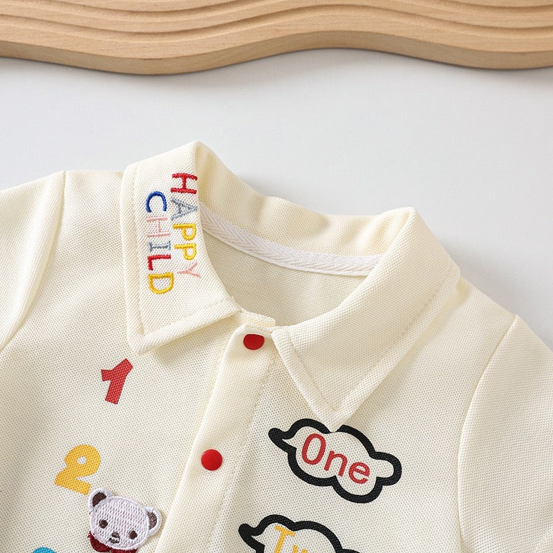 One Two Three Baby Boys and Girls Romper – Soft Cotton Unisex Infant Outfit