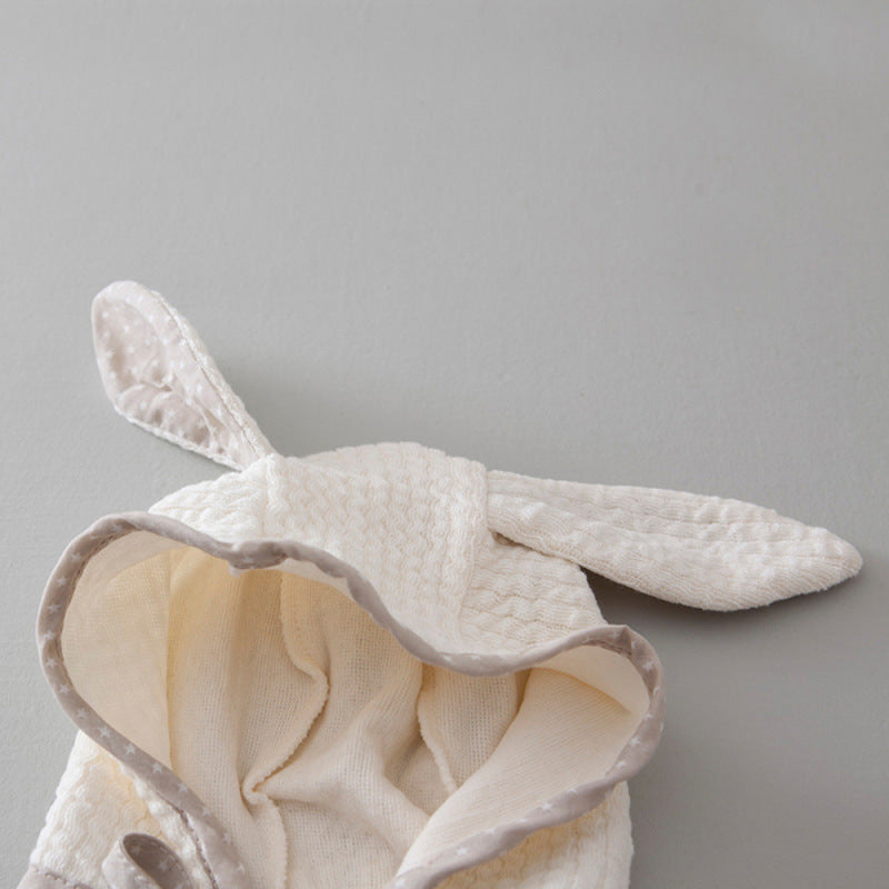 Sleeveless Baby Romper with Rabbit Hood – Cotton Blend, Soft & Adorable Infant Outfit