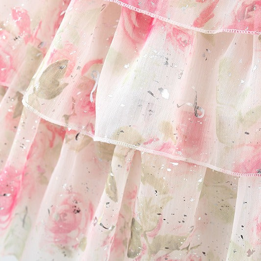 Inaya Baby Girls Pastel Flair Dress with Matching Hat – Soft Cotton Liner