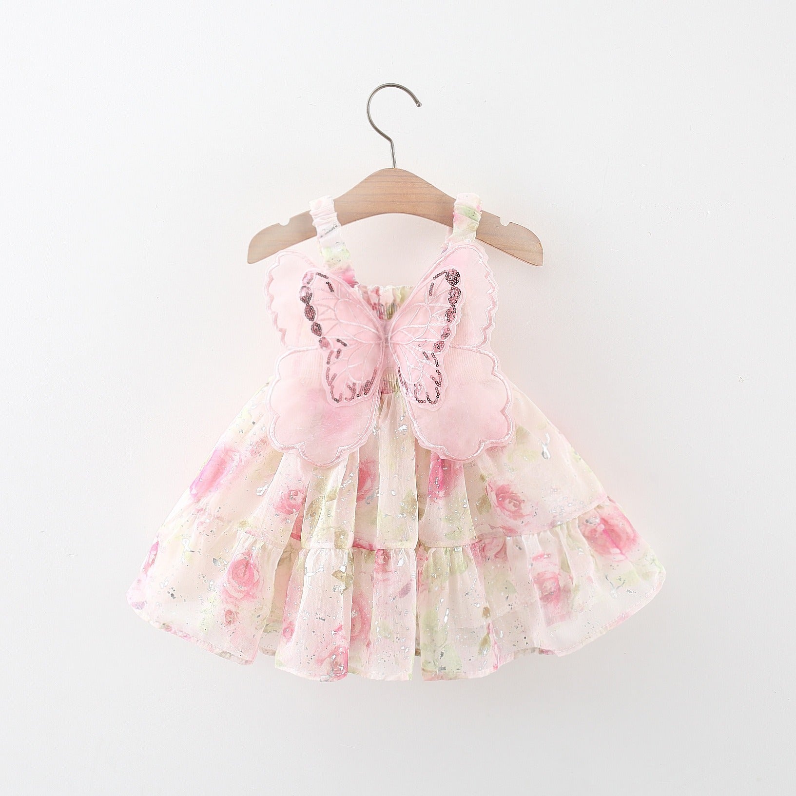 Baby Girls Princess Dress with Fairy Wings – Soft Cotton Lined Outfit