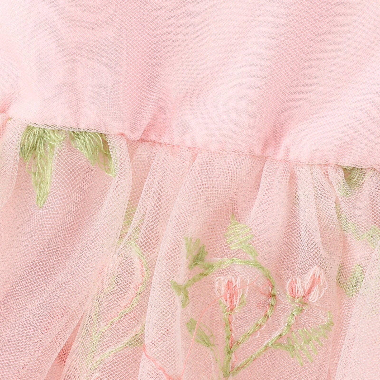 Flower Embroidered Girls Romper Dress – Soft Cotton Blend Outfit