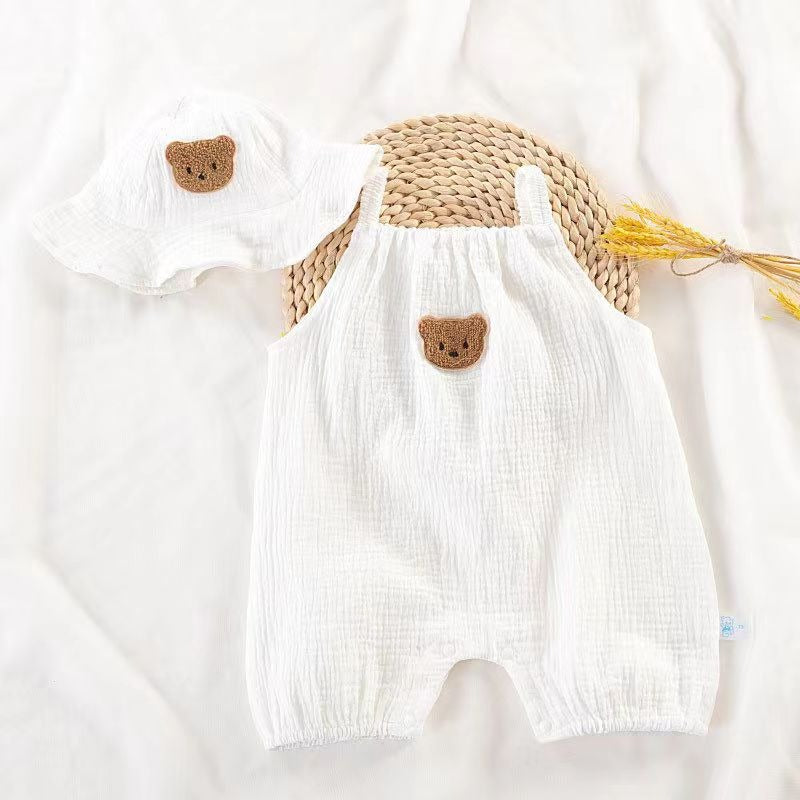 Soft Cotton Gauze Newborn Girls Jumpsuit – Lightweight and Breathable