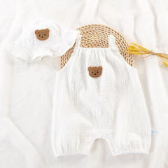 Soft Cotton Gauze Newborn Girls Jumpsuit – Lightweight and Breathable