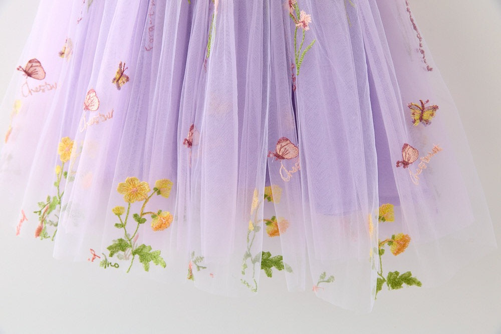 Flutter Wings Girls Elegant Cotton Blend Dress – Party and Casual Wear