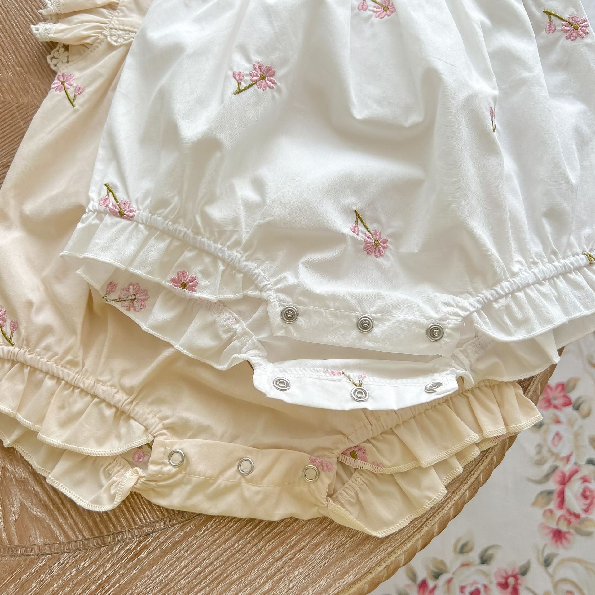 White Lace Baby Girl Romper – Soft Cotton Infant Outfit for Comfort and Style