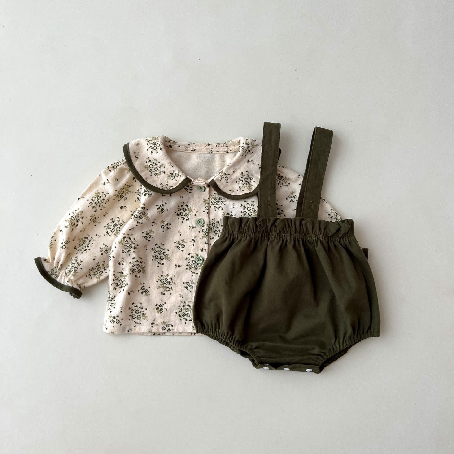 Bella Two-Piece Baby Girls Romper Set – Soft Cotton Outfit