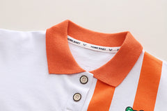 Orange Lines Designer Boys Set – Stylish Cotton Outfit for Casual and Party Wear