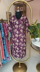 "Haseen" Purple Angrakha Cotton Kurta