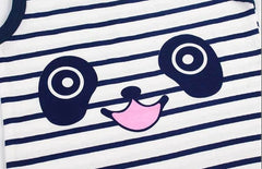Panda Striped Boys Clothing Set – Soft Cotton Two-Piece Outfit for Toddlers