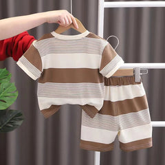 Patterned Bear Co-ord Boys Set – Soft Cotton Blend Casual Outfit for Toddlers and Kids