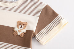 Patterned Bear Co-ord Boys Set – Soft Cotton Blend Casual Outfit for Toddlers and Kids