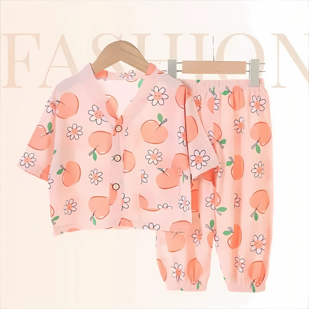 Peaceful Comfy Girls Loungewear Set – Soft Cotton Blend Relaxed Outfit for Toddlers and Kids